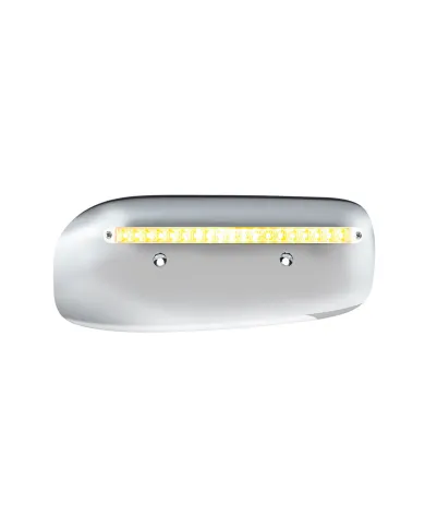 UP32859-19 LED Rear Headlight Housing Cover For 2008-2023 Peterbilt 389 (Passenger)-Amber LED/Clear Lens