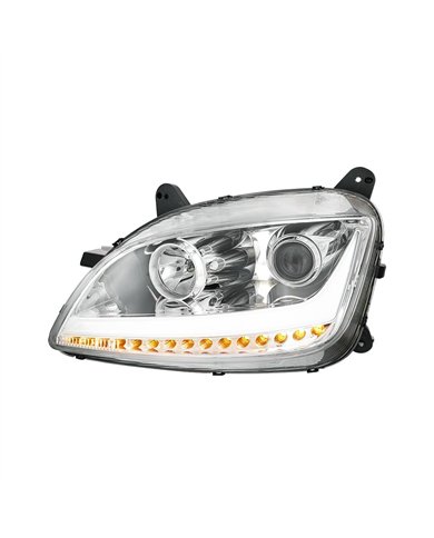 UP32924-Chrome Projection Headlight With LED Position Light & Sequential Signal For 2012-2021 Peterbilt 579- Driver