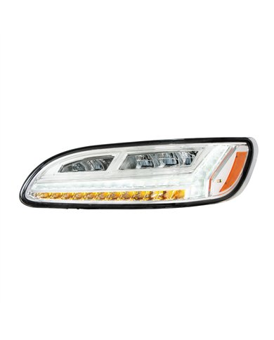 UP32928-Chrome 6 LED Headlight For Peterbilt 386 (2006-2016) & 387 (2000-2011)- Driver