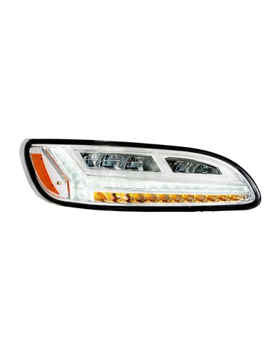 UP32929-Chrome 6 LED Headlight For Peterbilt 386 (2006-2016) & 387 (2000-2011)- Passenger