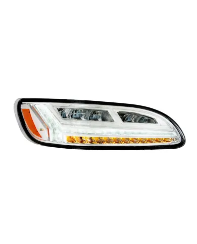 UP32929-Chrome 6 LED Headlight For Peterbilt 386 (2006-2016) & 387 (2000-2011)- Passenger