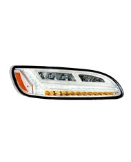 UP32929-Chrome 6 LED Headlight For Peterbilt 386 (2006-2016) & 387 (2000-2011)- Passenger