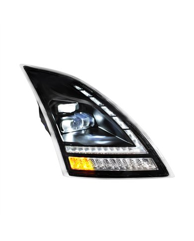 UP32939-Blackout Full LED Headlight  With Switchable Sequential Turn Signal. 2018-2024 Volvo VNL-Passenger