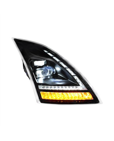 UP32943-Blackout Full LED Headlight With LED Turn Signal and DRL For 2018-2024 Volvo VNL-Passenger
