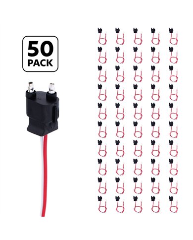 UP34211P50-2 Wire Pigtail With 2 Prong Straight Plug - 12" Lead (50-Pack)