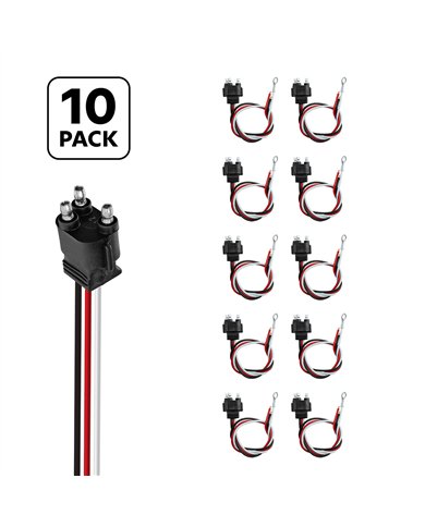 UP34212P10-3 Wire Pigtail With 3 Prong Straight Plug - 12" Lead (10-Pack)