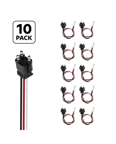 UP34212P10-3 Wire Pigtail With 3 Prong Straight Plug - 12" Lead (10-Pack)