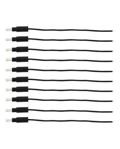 UP34213P10-6" Single Lead Wire With .180 Bullet Termination & Stripped End - Black (10 Pcs)
