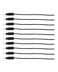UP34213P10-6" Single Lead Wire With .180 Bullet Termination & Stripped End - Black (10 Pcs)