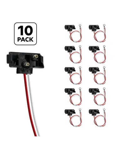 UP34215P10-2 Wire Pigtail With 2 Prong Right Angle Plug - 12" Lead (10-Pack)