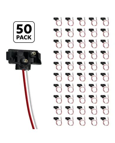 UP34215P50-2 Wire Pigtail With 2 Prong Right Angle Plug - 12" Lead (50-Pack)