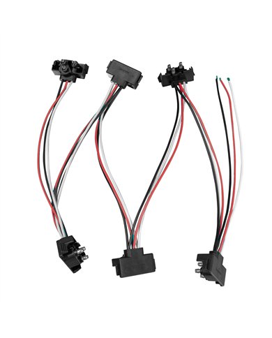 UP34243-6-6 Count 3-Prong Male Right Angle Bullet Plugs Wire Harness Roll - 7-1/2" Lead Between Plugs