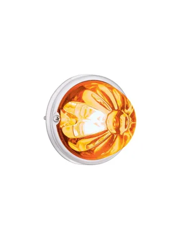 UP35017-Glass Watermelon Light Kit With 2 LED Light-Amber LED/Clear Lens