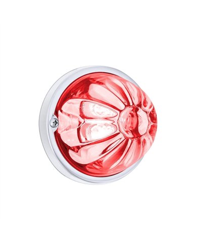 UP35032-Glass Watermelon Light Kit With 4 LED Light-Red LED/Clear Lens