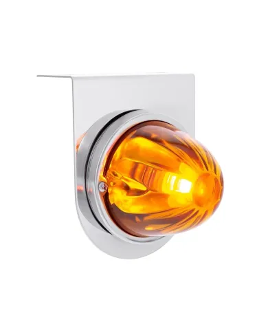 UP35051-UltraBurst Glass Watermelon Light With Stainless Steel Light Bracket Kit-Amber LED/Amber Lens
