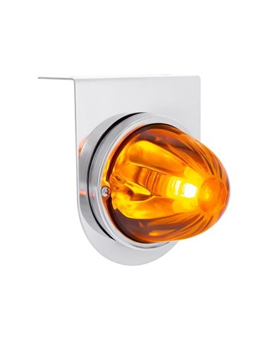 UP35052-UltraBurst Glass Watermelon Light With Stainless Steel Light Bracket Kit-Amber LED/Dark Amber Lens
