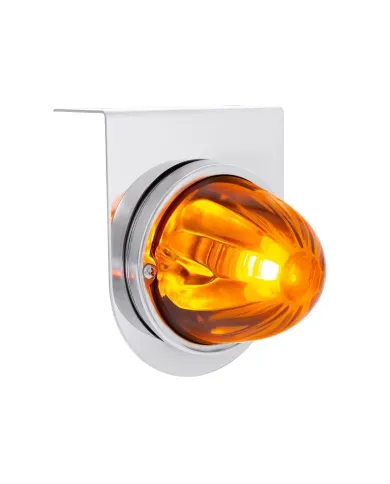 UP35052-UltraBurst Glass Watermelon Light With Stainless Steel Light Bracket Kit-Amber LED/Dark Amber Lens