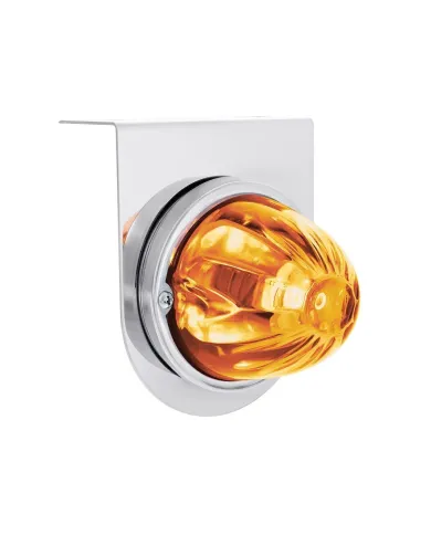 UP35053-UltraBurst Glass Watermelon Light With Stainless Steel Light Bracket Kit-Amber LED/Clear Lens