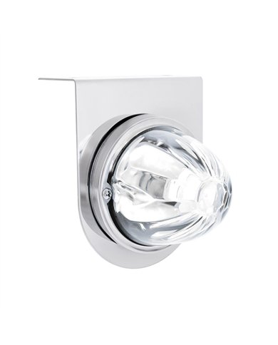 UP35055-UltraBurst Glass Watermelon Light With Stainless Steel Light Bracket Kit-White LED/Clear Lens