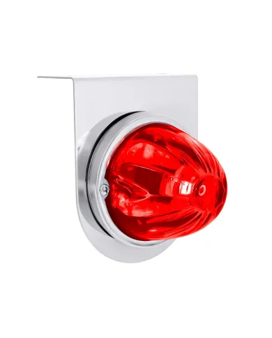 UP35056-UltraBurst Glass Watermelon Light With Stainless Steel Light Bracket Kit-Red LED/Red Lens