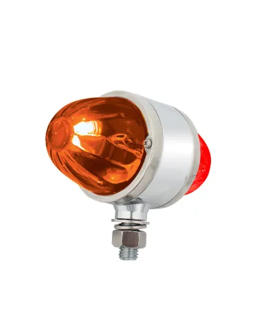UP35085-UltraBurst Chrome Double Face Glass Watermelon Light-Amber & Red LED/Dark Amber & Red Lens