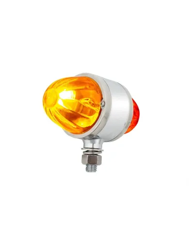 UP35086-UltraBurst Chrome Double Face Glass Watermelon Light-Amber & Red LED/Clear Lens