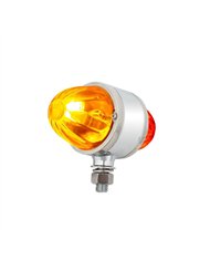 UP35086-UltraBurst Chrome Double Face Glass Watermelon Light-Amber & Red LED/Clear Lens
