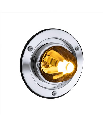 UP35330-Dual Function Glass Watermelon Sleeper Bunk Kit With 304 Stainless Steel Bezel & LED Bulb-Amber Lens/Amber LED