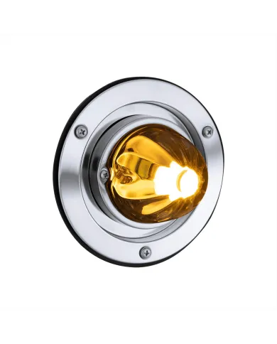 UP35330-Dual Function Glass Watermelon Sleeper Bunk Kit With 304 Stainless Steel Bezel & LED Bulb-Amber Lens/Amber LED