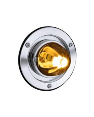 UP35330-Dual Function Glass Watermelon Sleeper Bunk Kit With 304 Stainless Steel Bezel & LED Bulb-Amber Lens/Amber LED