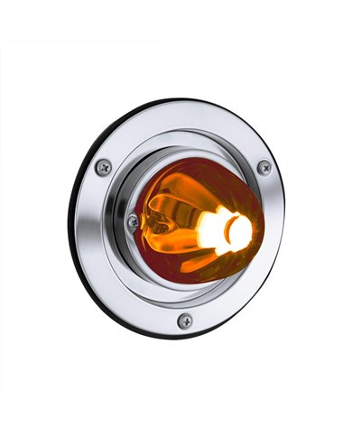 UP35331-Dual Function Glass Watermelon Sleeper Bunk Kit With 304 SS Bezel & LED Bulb-Dark Amber Lens/Amber LED
