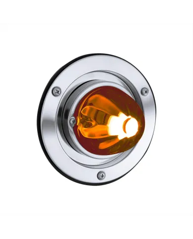 UP35331-Dual Function Glass Watermelon Sleeper Bunk Kit With 304 SS Bezel & LED Bulb-Dark Amber Lens/Amber LED