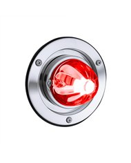 UP35333-Dual Function Glass Watermelon Sleeper Bunk Kit With 304 Stainless Steel Bezel & LED Bulb-Clear Lens/Red LED