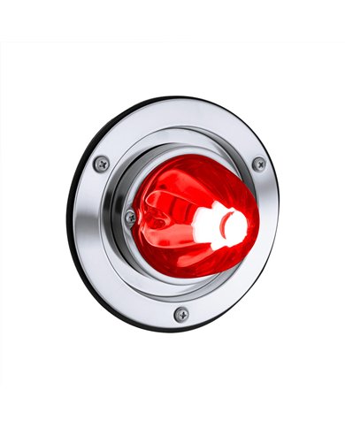 UP35335-Dual Function Glass Watermelon Sleeper Bunk Kit With 304 Stainless Steel Bezel & LED Bulb-Red Lens/Red LED