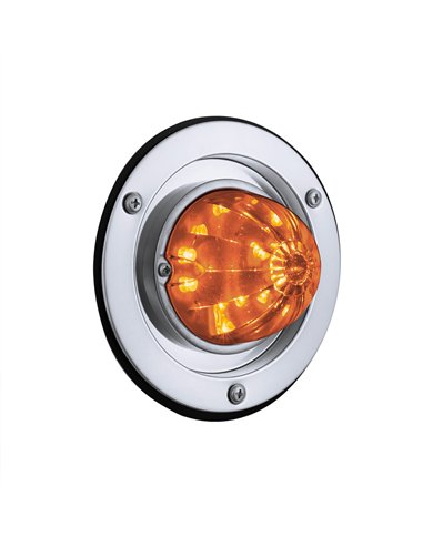 UP35336-17 LED Dual Function Watermelon Light Sleeper Bunk Kit With 304 Stainless Steel Bezel-Amber LED/Amber Lens