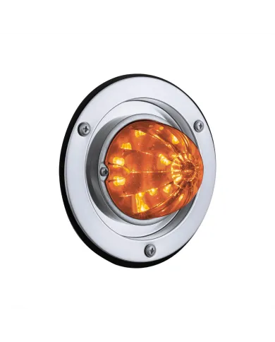 UP35336-17 LED Dual Function Watermelon Light Sleeper Bunk Kit With 304 Stainless Steel Bezel-Amber LED/Amber Lens