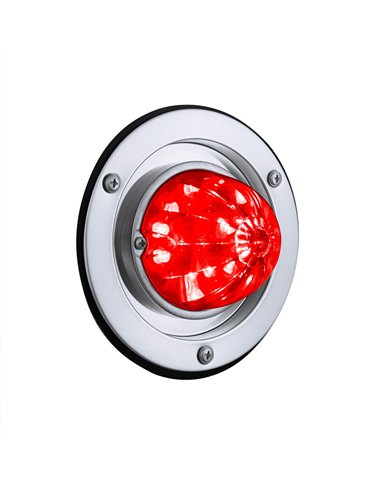 UP35337-17 LED Dual Function Watermelon Light Sleeper Bunk Kit With 304 Stainless Steel Bezel-Red LED/Red Lens