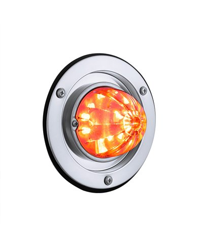 UP35338-17 LED Dual Function Watermelon Sleeper Bunk Kit With 304 Stainless Steel Bezel-Amber LED/Clear Lens
