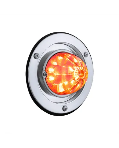 UP35338-17 LED Dual Function Watermelon Sleeper Bunk Kit With 304 Stainless Steel Bezel-Amber LED/Clear Lens