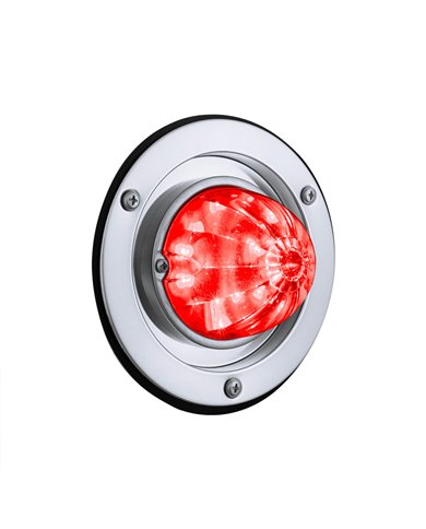 UP35339-17 LED Dual Function Watermelon Light Sleeper Bunk Kit With 304 Stainless Steel Bezel-Red LED/Clear Lens