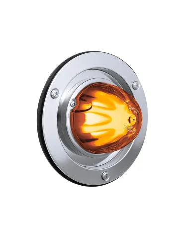 UP35340-9 LED Dual Function GloLight Watermelon Sleeper Bunk Kit With 304 Stainless Steel Bezel-Amber LED/Amber Lens