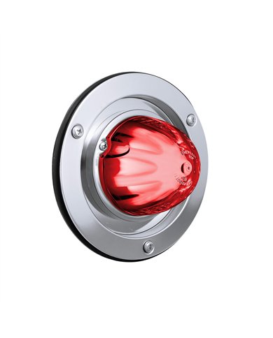 UP35341-9 LED Dual Function GloLight Watermelon Sleeper Bunk Kit With 304 Stainless Steel Bezel-Red LED/Red Lens