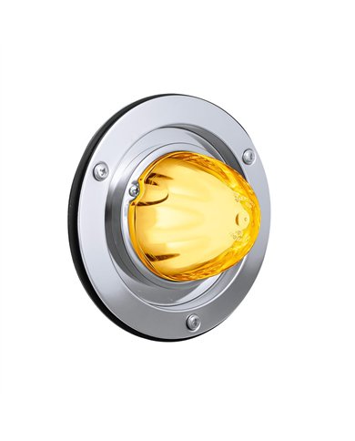 UP35342-9 LED Dual Function GloLight Watermelon Sleeper Bunk Kit With 304 Stainless Steel Bezel-Amber LED/Clear Lens