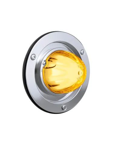 UP35342-9 LED Dual Function GloLight Watermelon Sleeper Bunk Kit With 304 Stainless Steel Bezel-Amber LED/Clear Lens