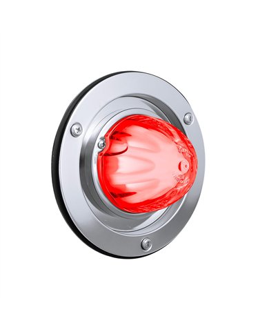 UP35343-9 LED Dual Function GloLight Watermelon Sleeper Bunk Kit With 304 Stainless Steel Bezel-Red LED/Clear Lens