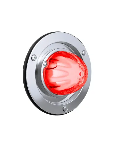UP35343-9 LED Dual Function GloLight Watermelon Sleeper Bunk Kit With 304 Stainless Steel Bezel-Red LED/Clear Lens