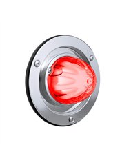 UP35343-9 LED Dual Function GloLight Watermelon Sleeper Bunk Kit With 304 Stainless Steel Bezel-Red LED/Clear Lens