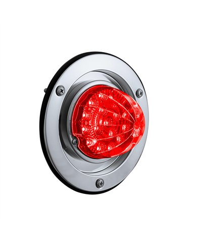 UP35345-17 LED Dual Function Watermelon Reflector Light Sleeper Bunk Kit With 304 SS Bezel-Red LED/Red Lens