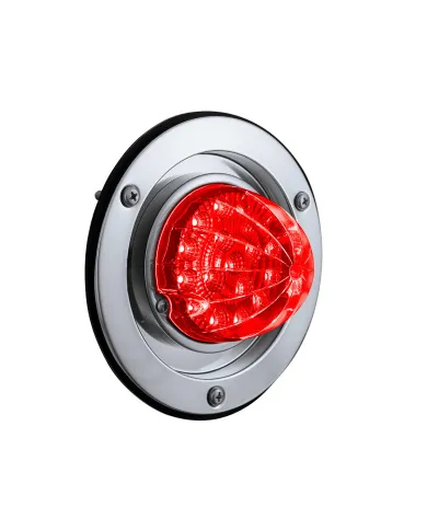 UP35345-17 LED Dual Function Watermelon Reflector Light Sleeper Bunk Kit With 304 SS Bezel-Red LED/Red Lens