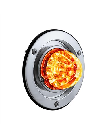 UP35346-17 LED Dual Function Watermelon Reflector Light Sleeper Bunk Kit With 304 SS Bezel-Amber LED/Clear Lens